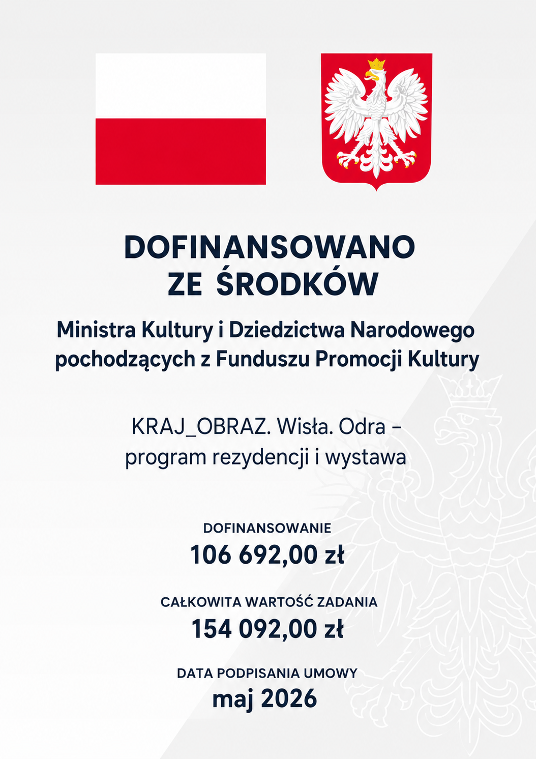 tablica informująca o dofinansowaniu ze środków budżetu państwa