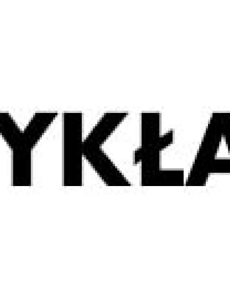 wykład, czarny napis na białym tle. 