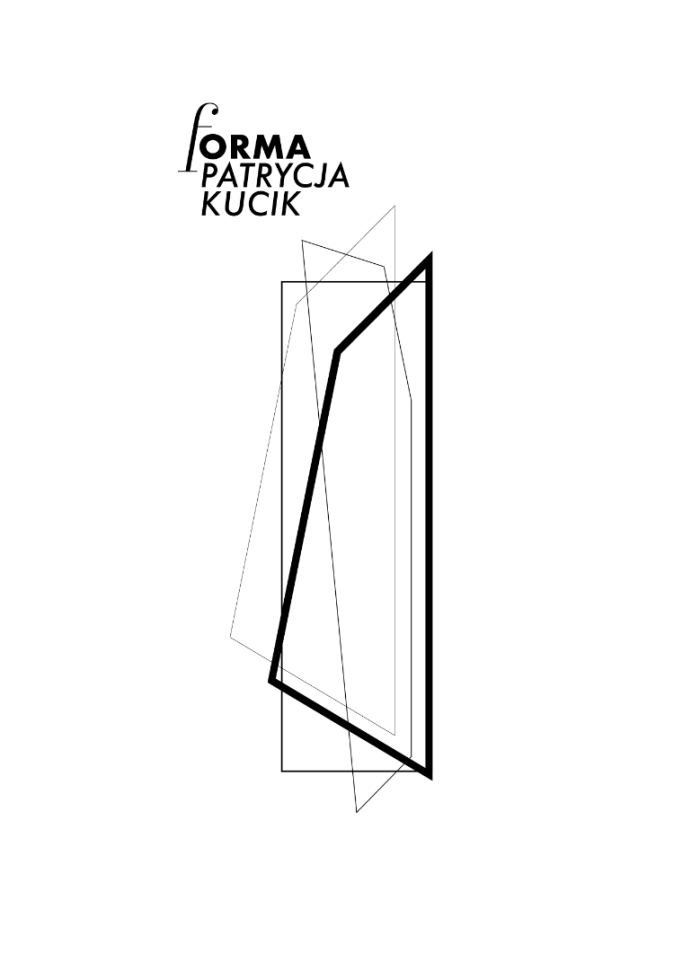 banerek z rysunkiem autrki wystawy, geometryczne linie 